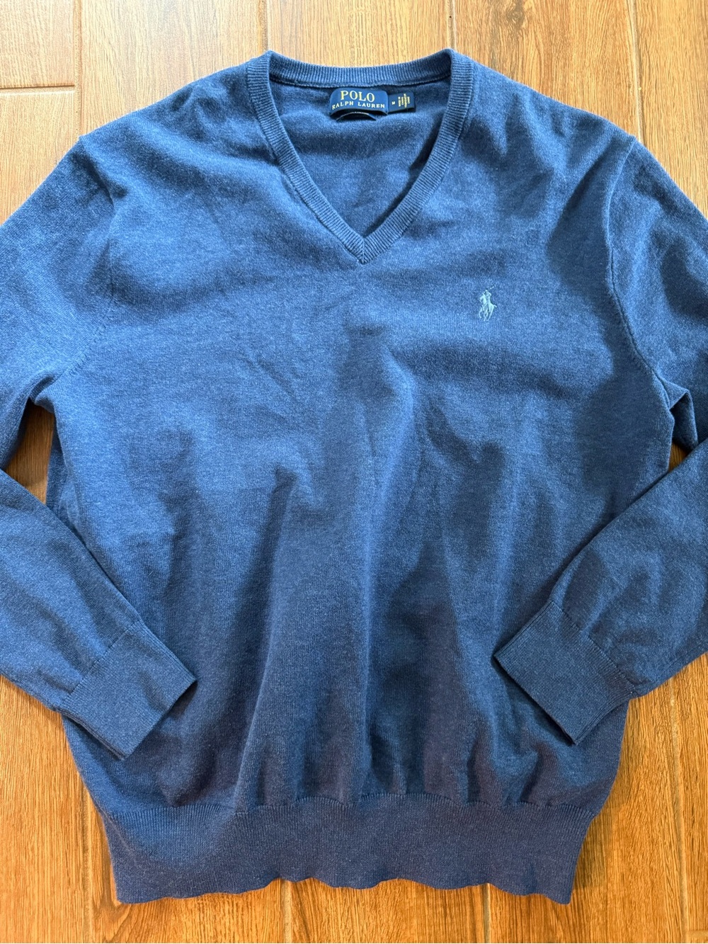 Polo Ralph Lauren Men's Navy V-Neck Pima cotton Sweater / medium